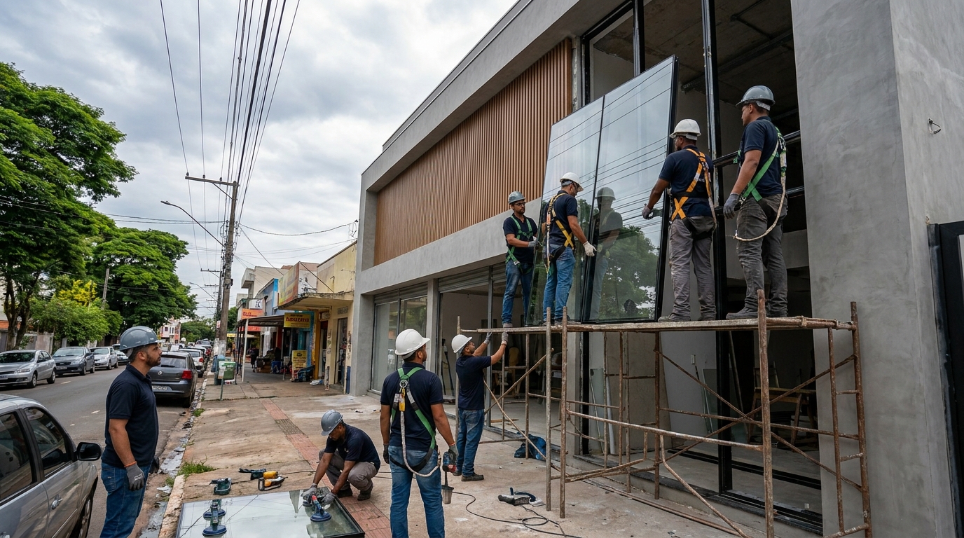 Fachada de Vidro em Praia Grande‑SP